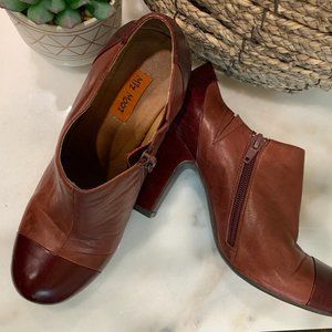 Miz Mooz 1920's Style Burgundy Leather Booties